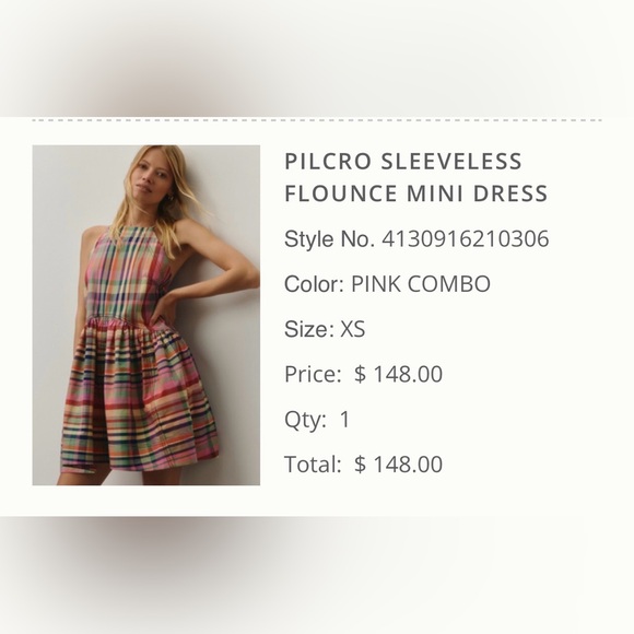 Anthropologie Pilcro Pink Plaid Mini Dress - Picture 7 of 8